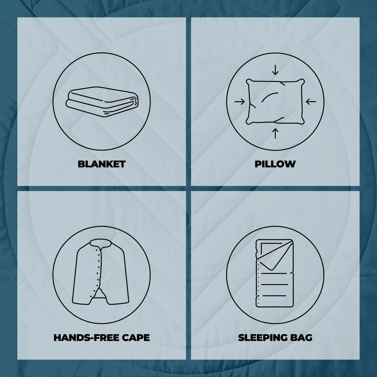 VOITED CloudTouch® Indoor/Outdoor Camping Blanket - Blue Steel Blankets VOITED