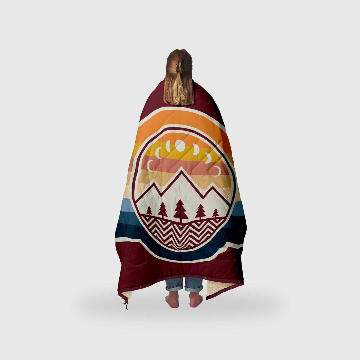 VOITED CloudTouch® Indoor/Outdoor Camping Blanket - Camp Vibes / Berry Blankets VOITED