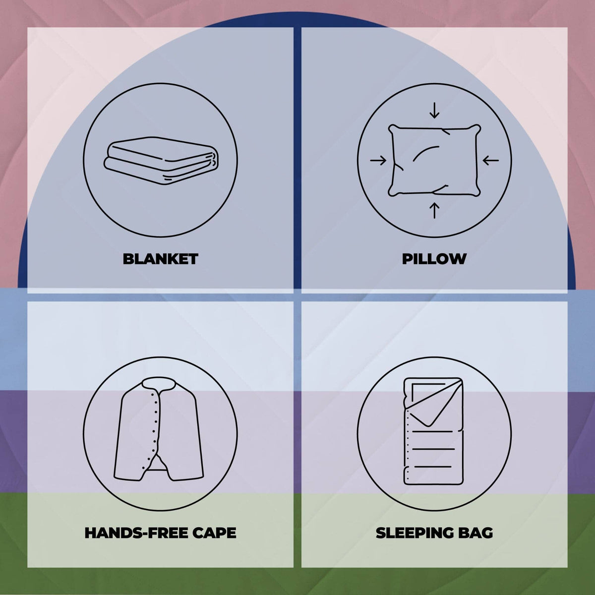 VOITED Fleece Outdoor Camping Blanket - Moon River Blankets VOITED