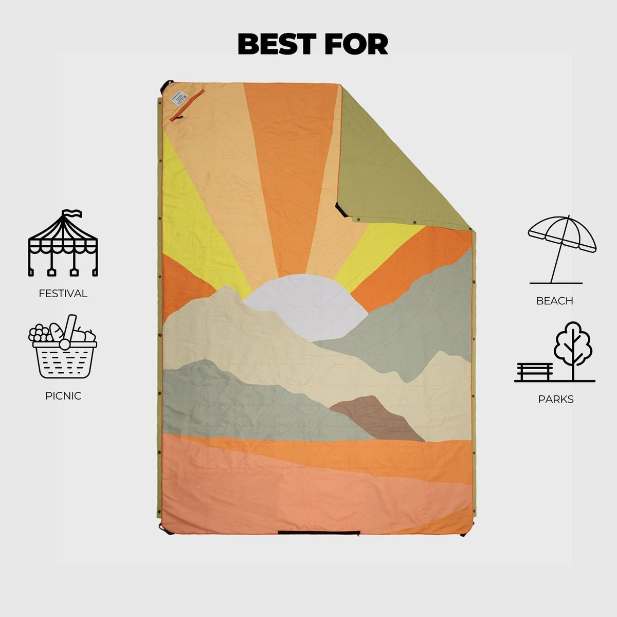 VOITED Compact Picnic & Beach Blanket - Sunscape Blankets VOITED