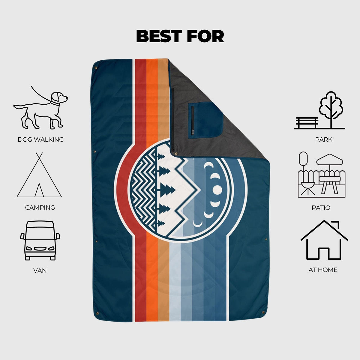 VOITED Quilted Premium Recycled Pet Blanket - Camp Vibes Two Blankets VOITED