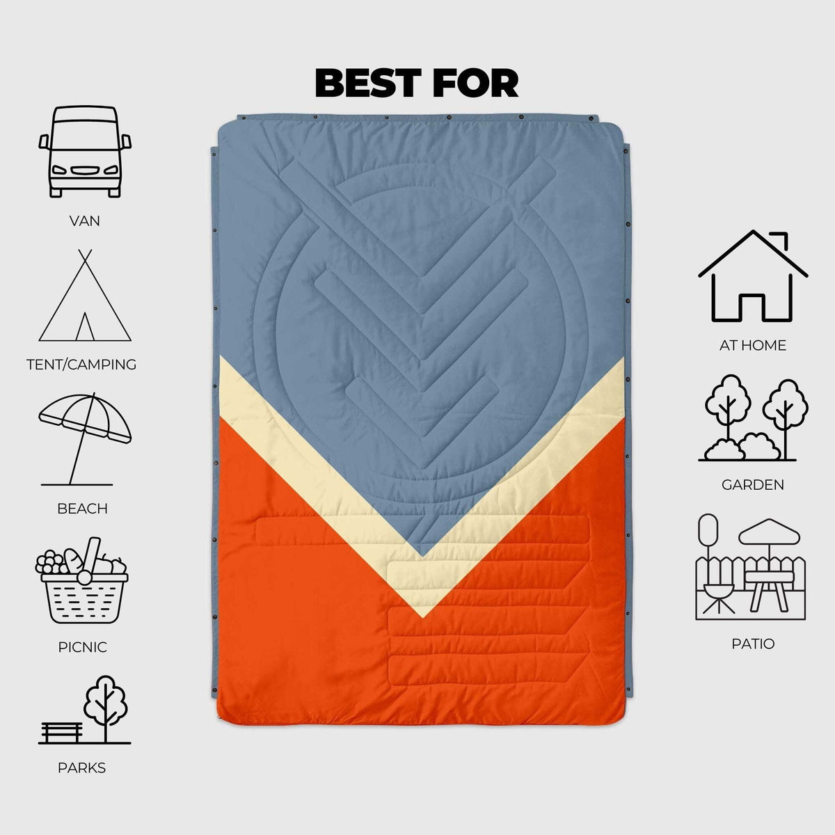 VOITED Recycled Ripstop Outdoor Camping Blanket - Flag Blankets VOITED