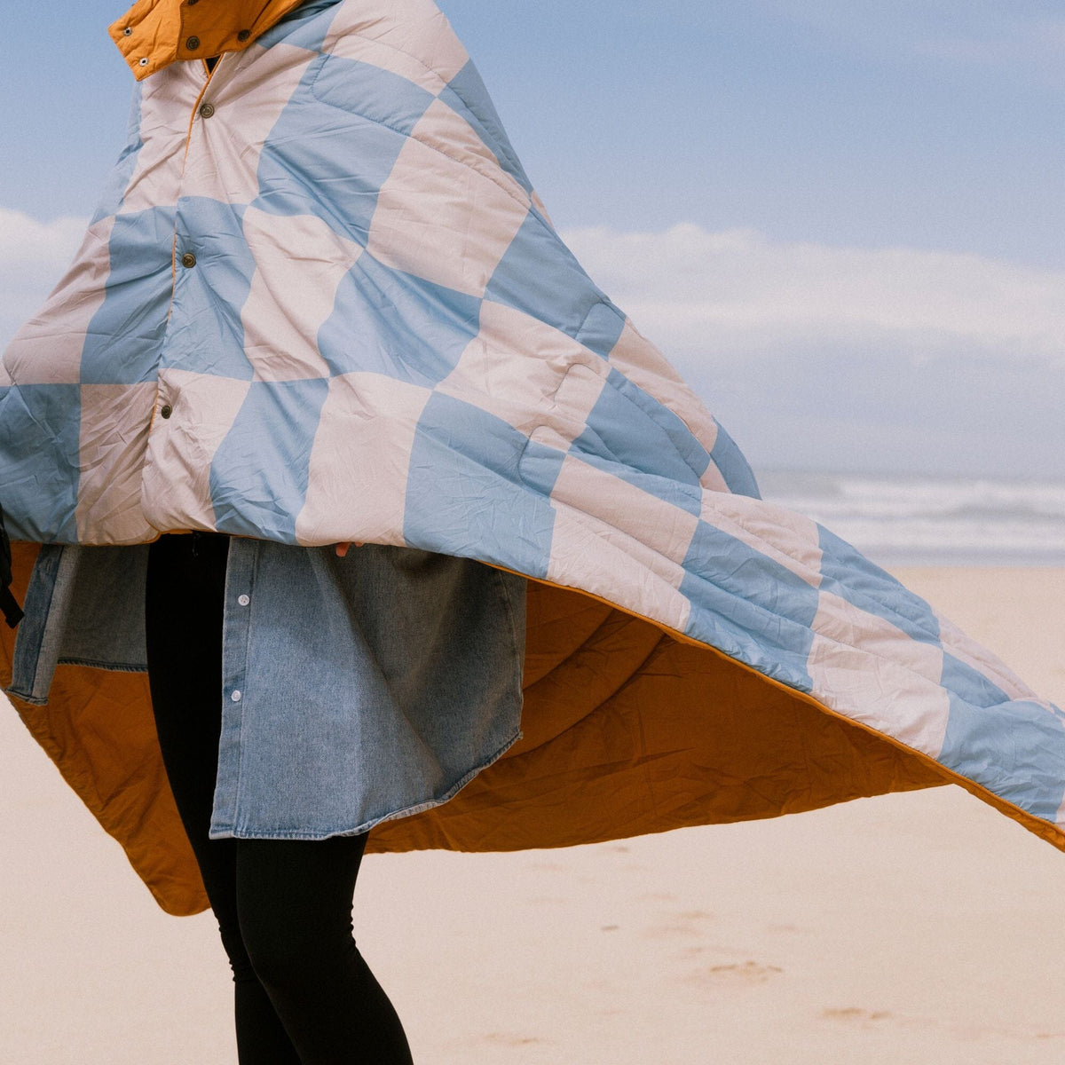 VOITED Recycled Ripstop Travel Blanket - Blue Dancer/Sundial Blankets VOITED