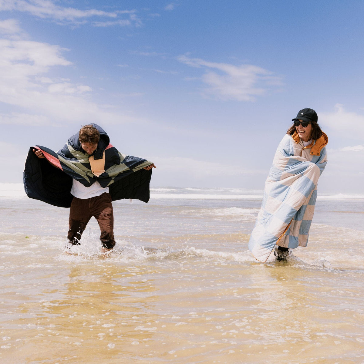 VOITED Recycled Ripstop Travel Blanket - Blue Dancer/Sundial Blankets VOITED