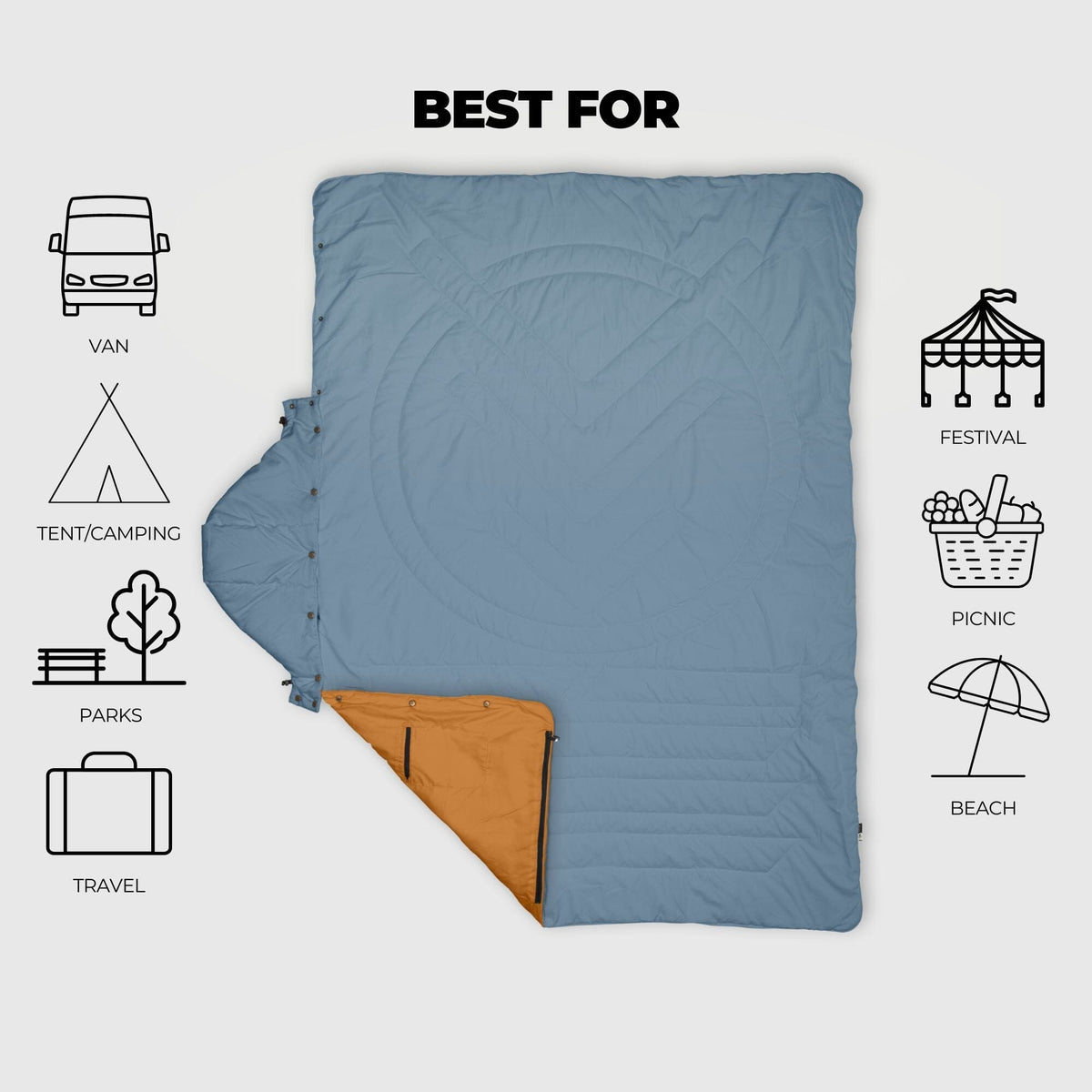 VOITED Recycled Ripstop Travel Blanket - Mountain Spring/Sundial Blankets VOITED