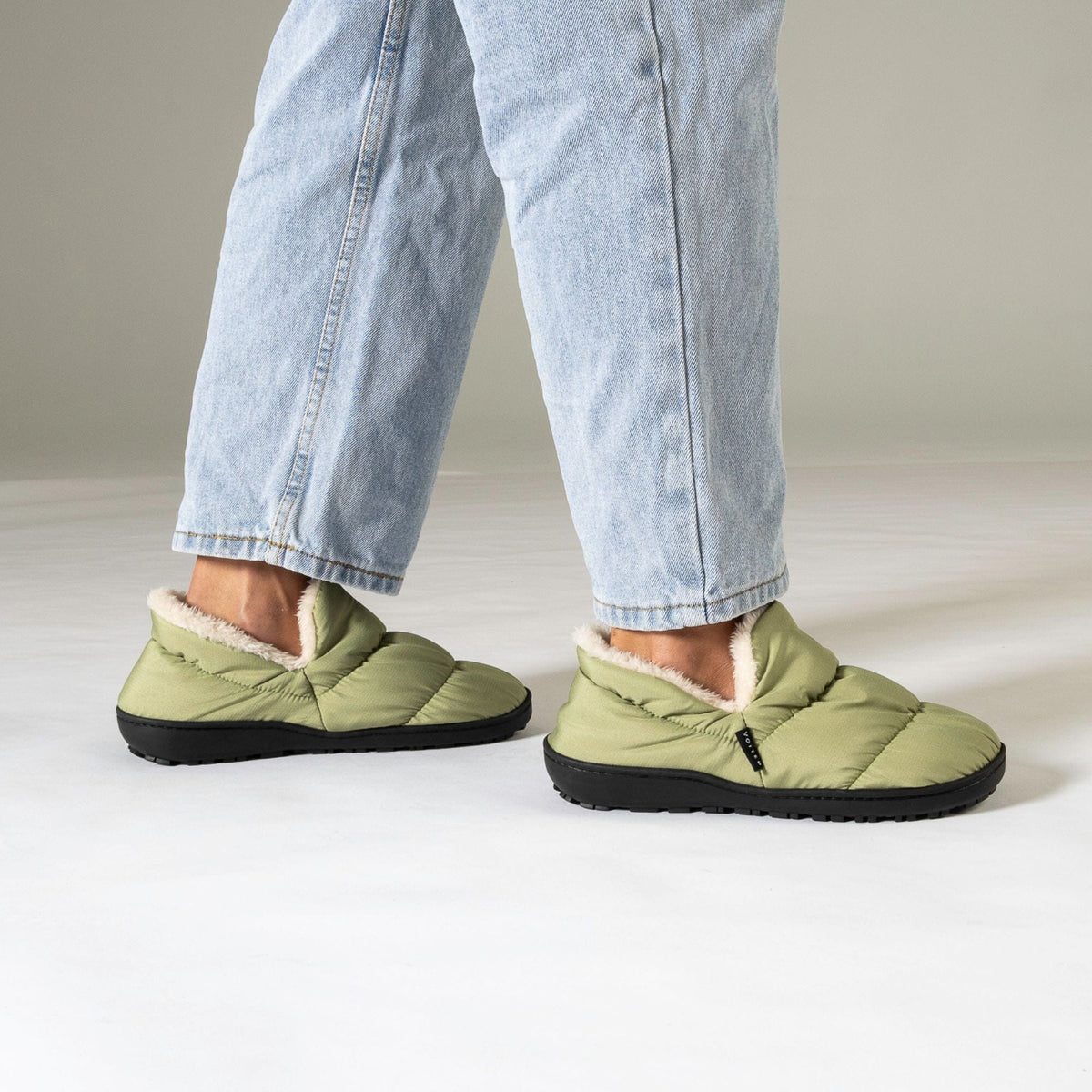 VOITED CloudTouch® Slippers - Lightweight, Indoor/Outdoor Fleece-Lined Camping Slippers - Olive Footwear VOITED