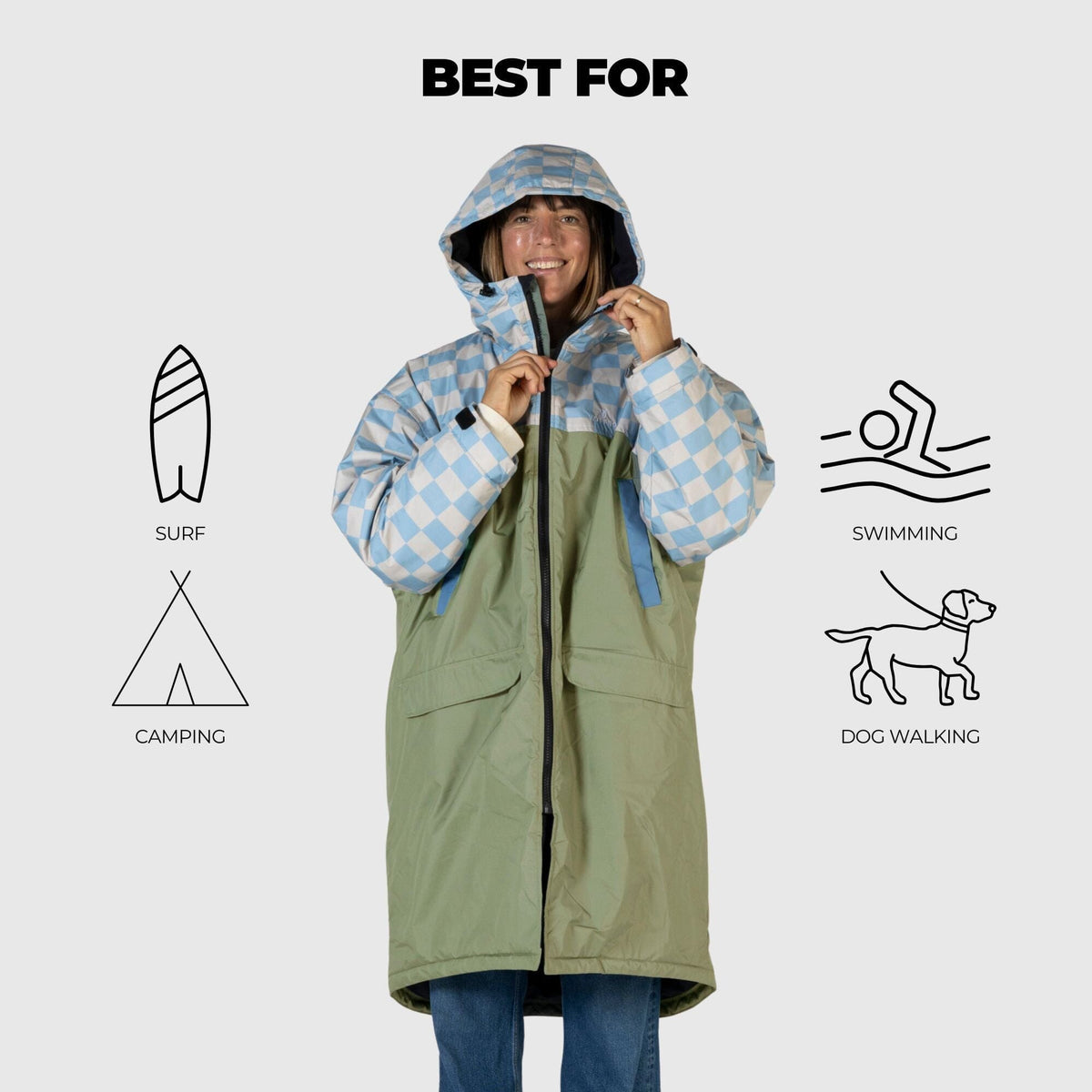 VOITED 3rd Edition Outdoor Changing Robe & Drycoat for Surfing, Camping, Vanlife & Wild Swimming - Blue Dancer Changewear VOITED