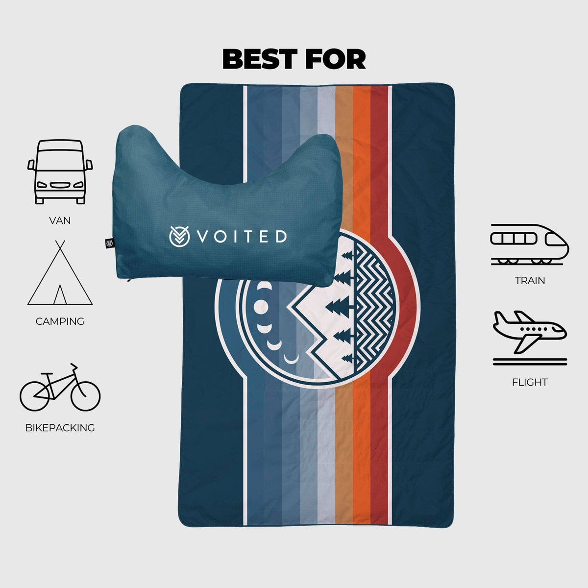 VOITED NeckPack Travel Blanket - Camp Vibes Two Blankets VOITED