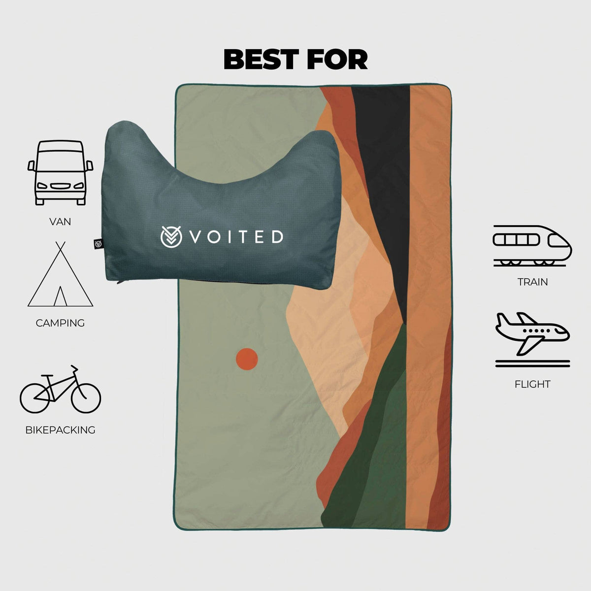 VOITED NeckPack Travel Blanket - Jasper Blankets VOITED