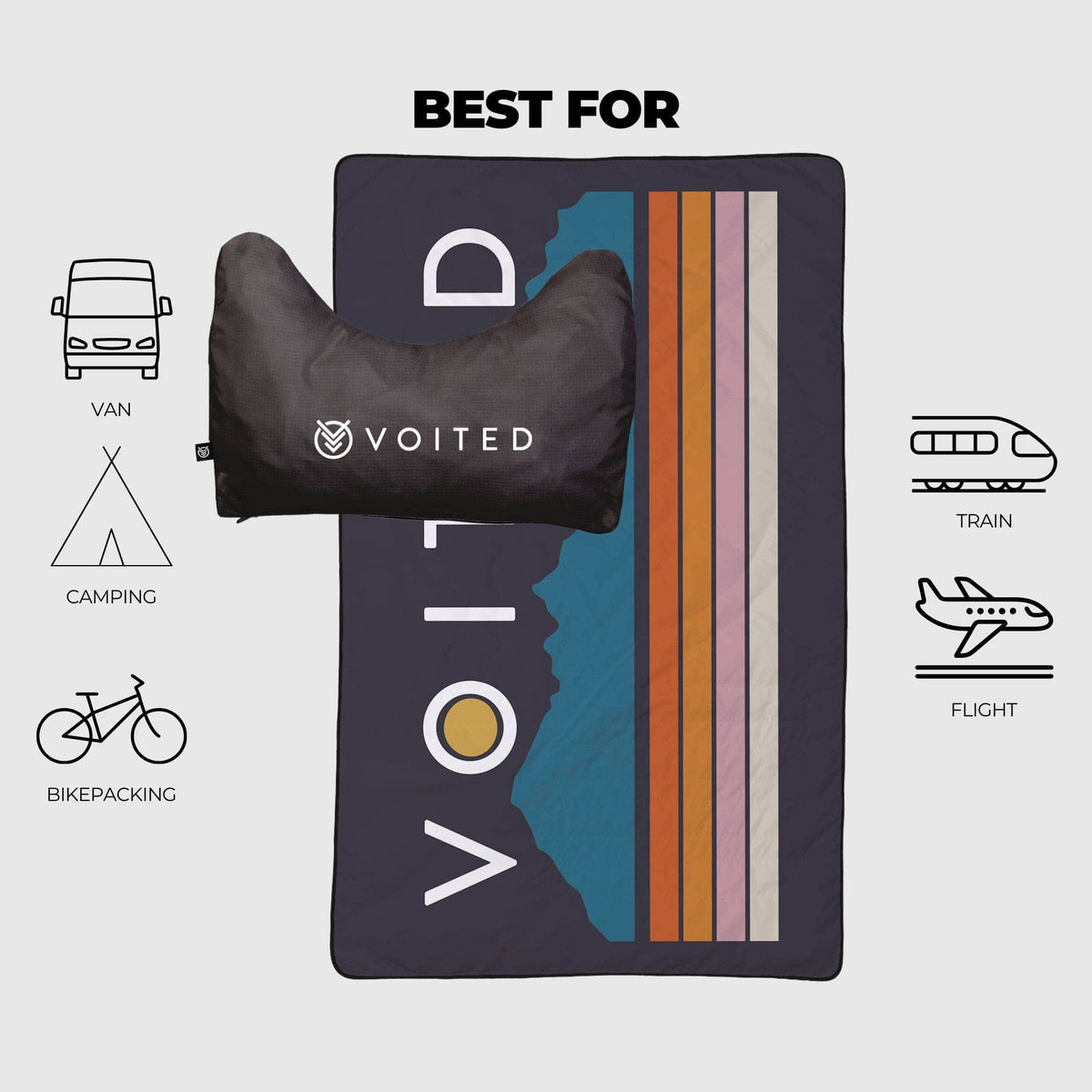 VOITED NeckPack Travel Blanket - Peaks Blankets VOITED