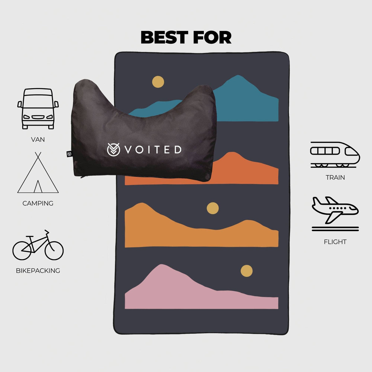 VOITED NeckPack Travel Blanket - Trailtrekker Blankets VOITED
