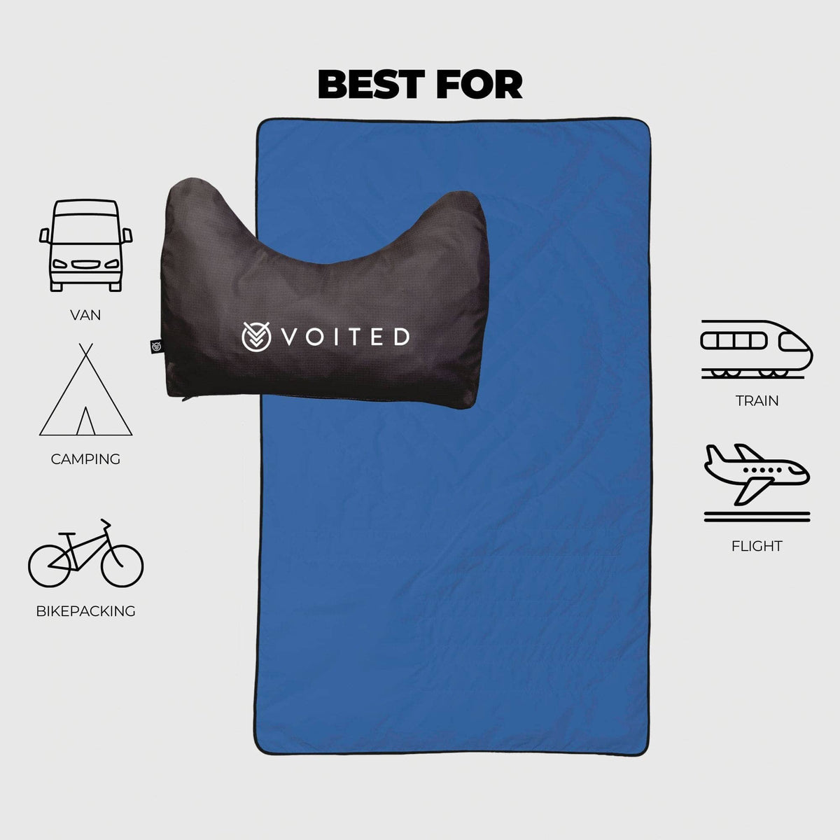 VOITED NeckPack Travel Blanket - Waterfall Blankets VOITED