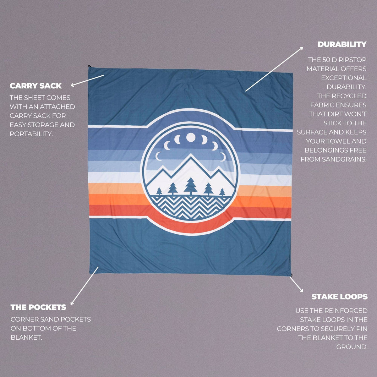 VOITED Sandfree Beach Sheet - Camp Vibes Two Accessories VOITED