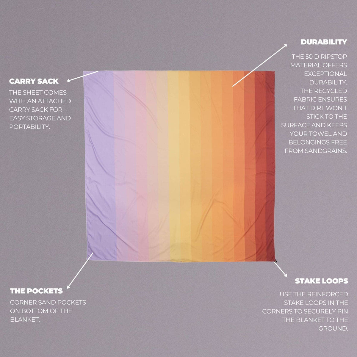 VOITED Sandfree Beach Sheet - Golden Drift Accessories VOITED