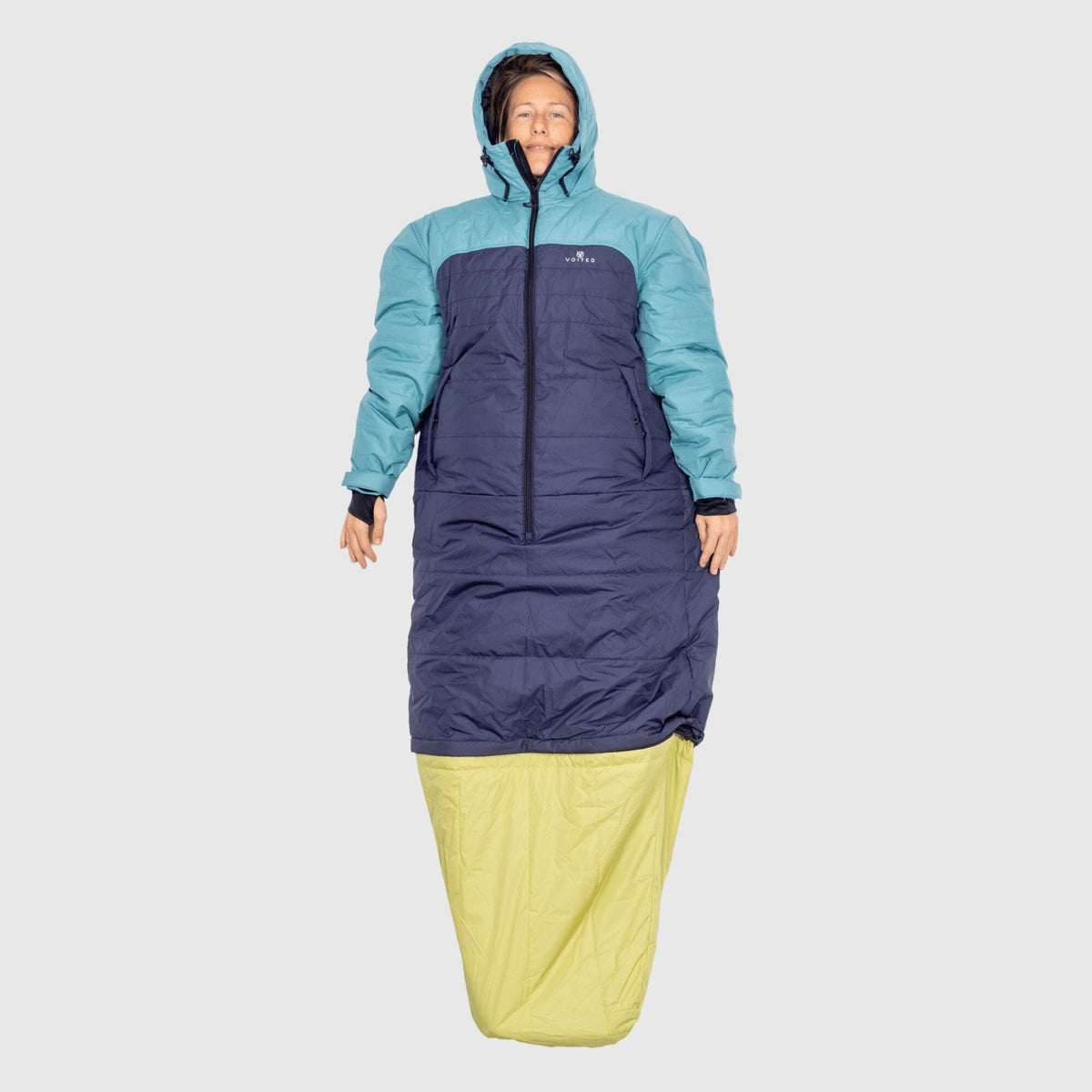 VOITED Premium Slumber Jacket for Camping, Vanlife & Indoor - Arcticblue / Graphite / Dustysand Blankets VOITED