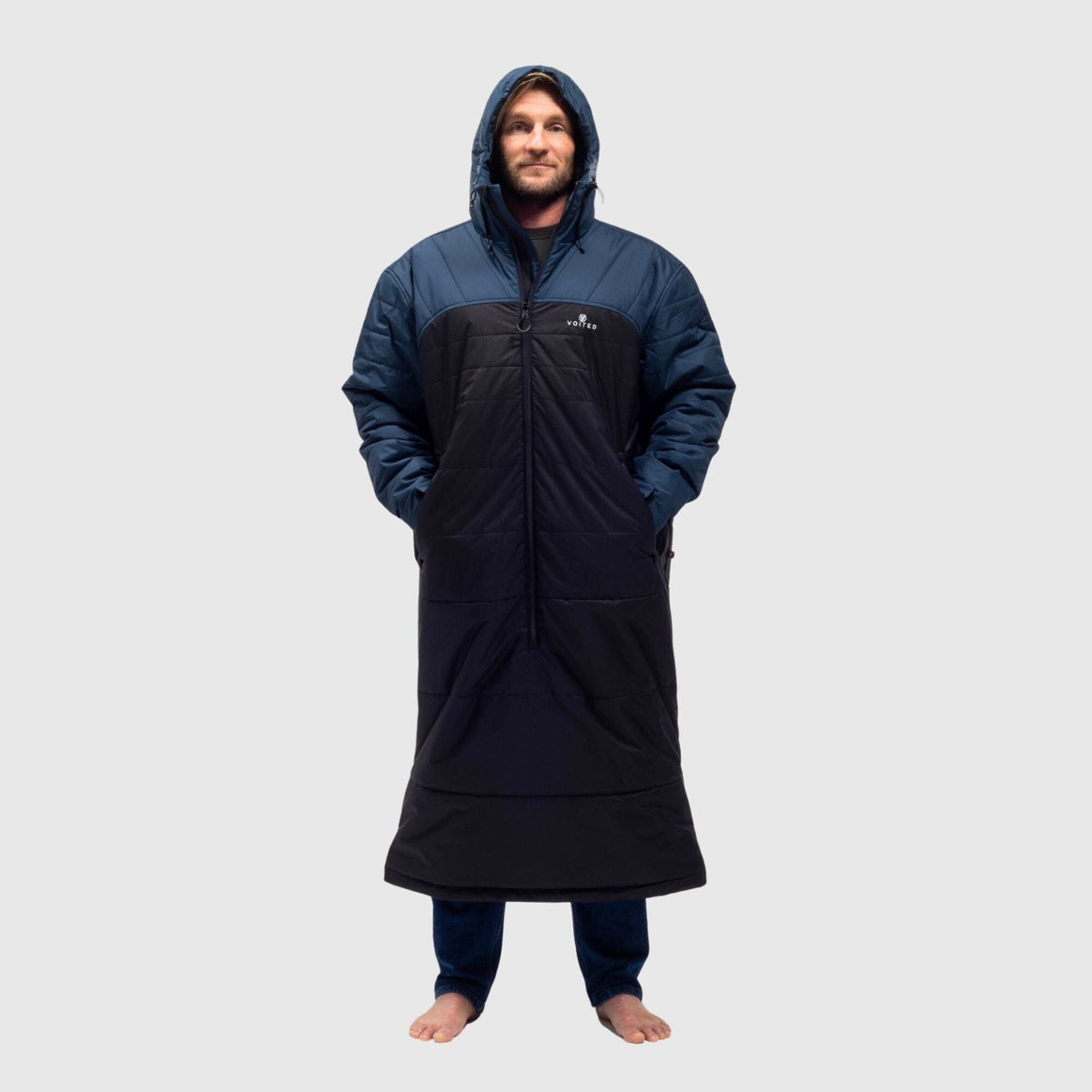 VOITED Premium Slumber Jacket for Camping, Vanlife & Indoor - Navy / Black / Navy Blankets VOITED