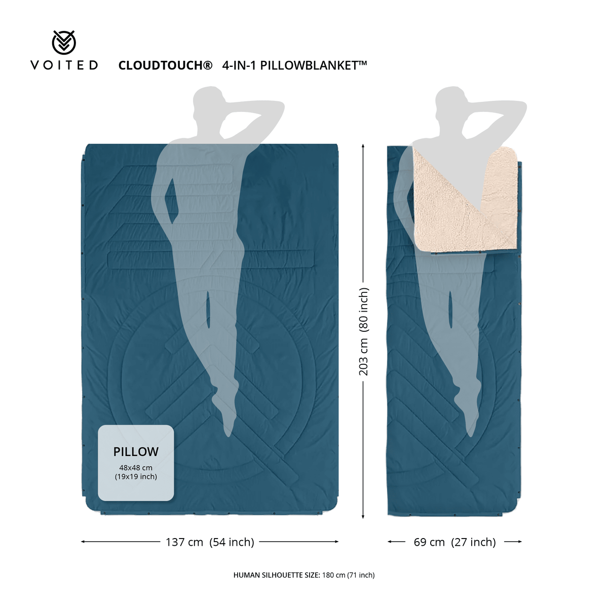 VOITED CloudTouch® Indoor/Outdoor Camping Blanket - Camp Vibes / Berry Blankets VOITED