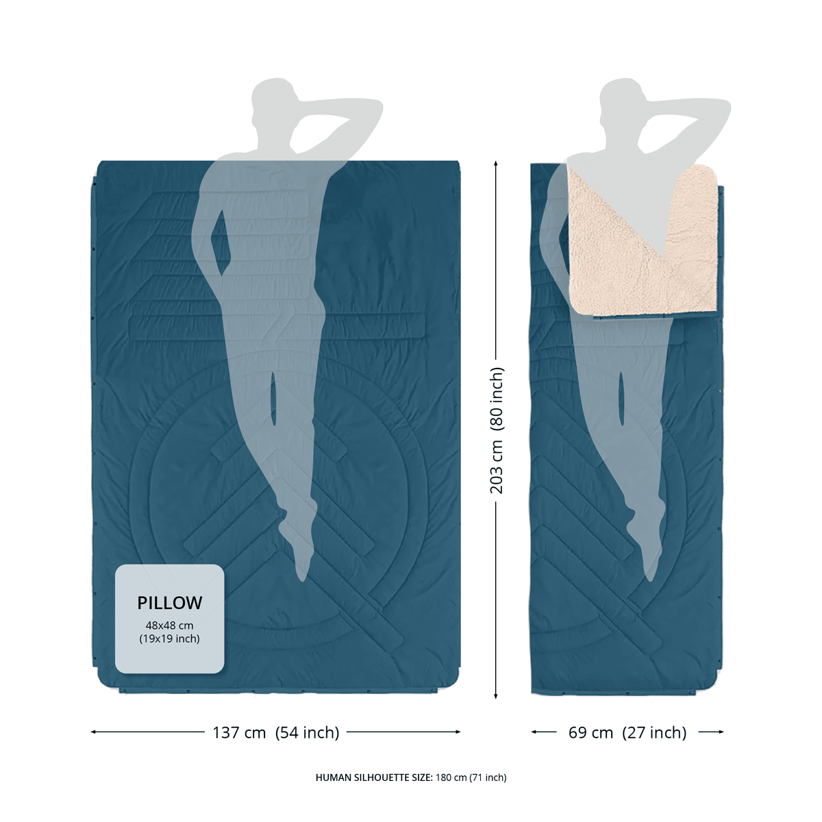 VOITED CloudTouch® Indoor/Outdoor Camping Blanket - Blue Dancer Blankets VOITED