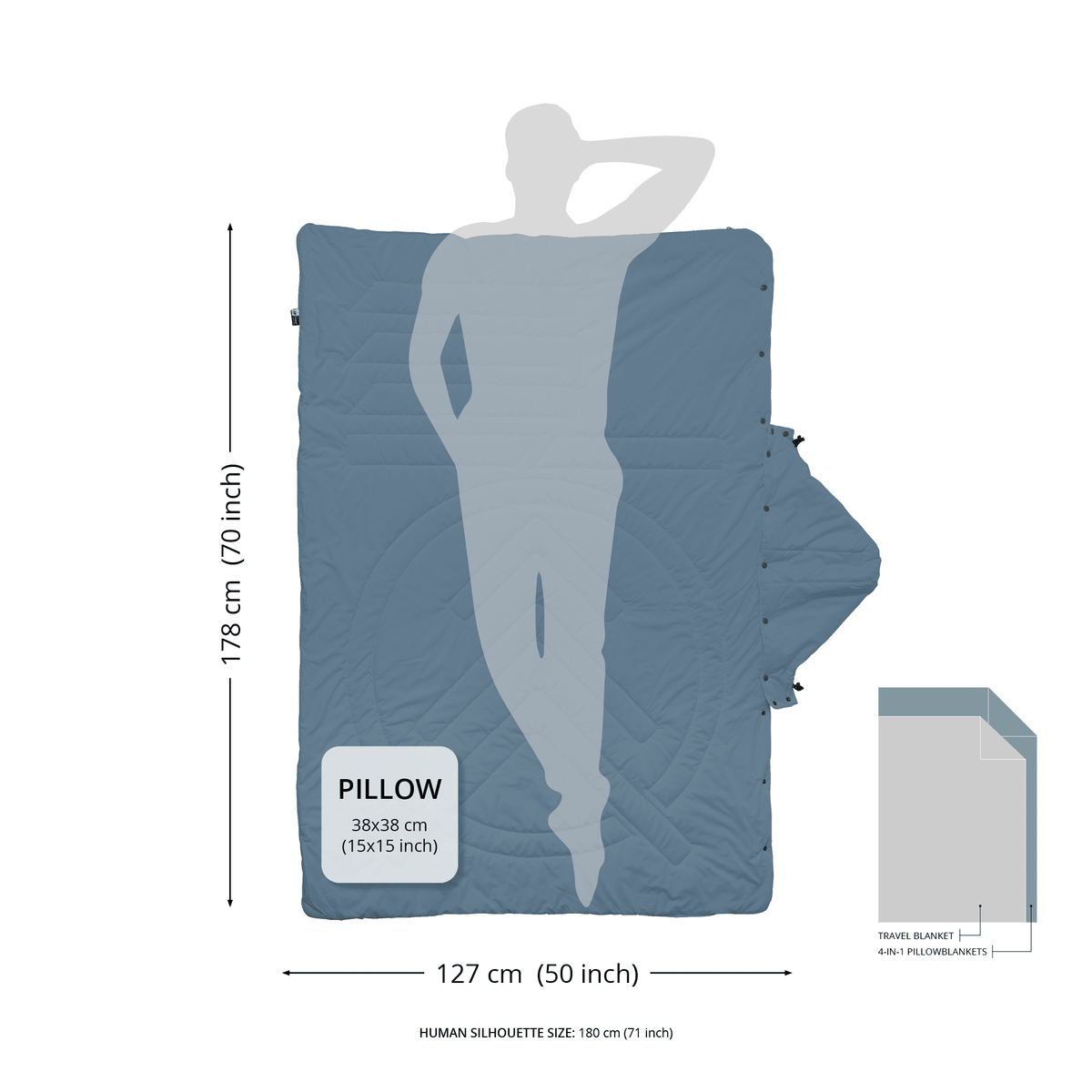 VOITED Recycled Ripstop Travel Blanket - Blue Dancer/Sundial Blankets VOITED