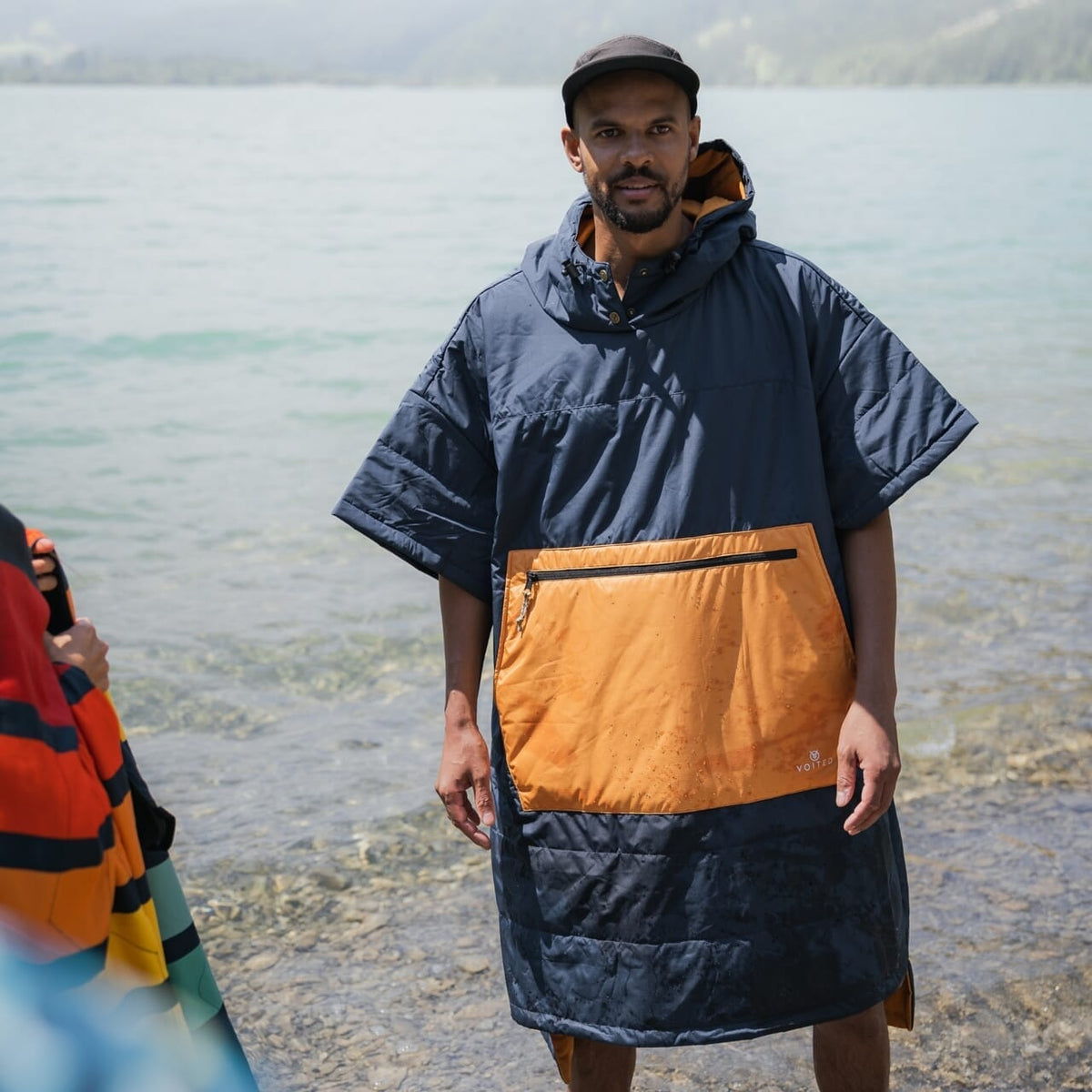 VOITED 2nd Edition Outdoor Poncho for Surfing, Camping, Vanlife & Wild Swimming - Ocean Navy / Desert Changewear VOITED