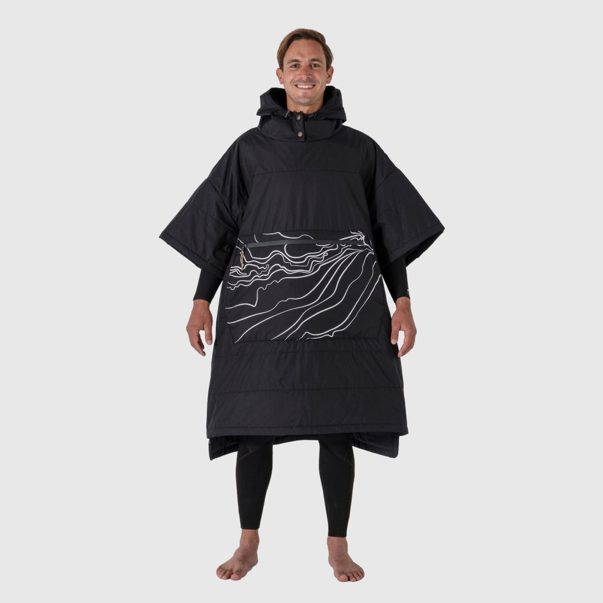 VOITED Outdoor Poncho for Surfing, Camping, Vanlife, Sailing & Wild Swimming - Apex Black Changewear VOITED 