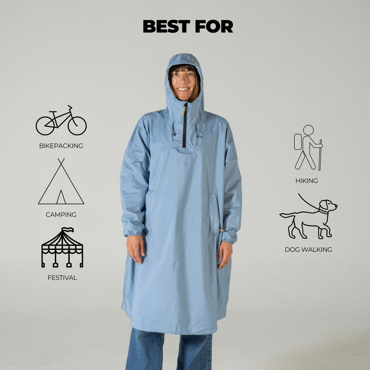 VOITED Rain Poncho Mountain Spring Waterproof Packable