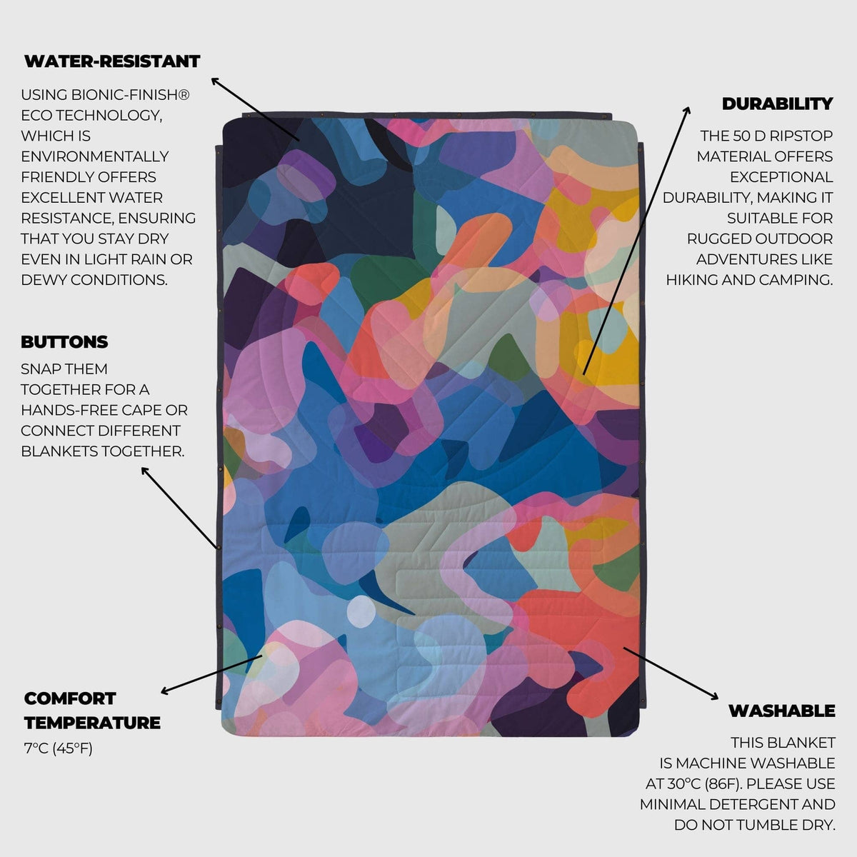 VOITED CloudTouch® Indoor/Outdoor Camping Blanket - Beyond Real Blankets VOITED 