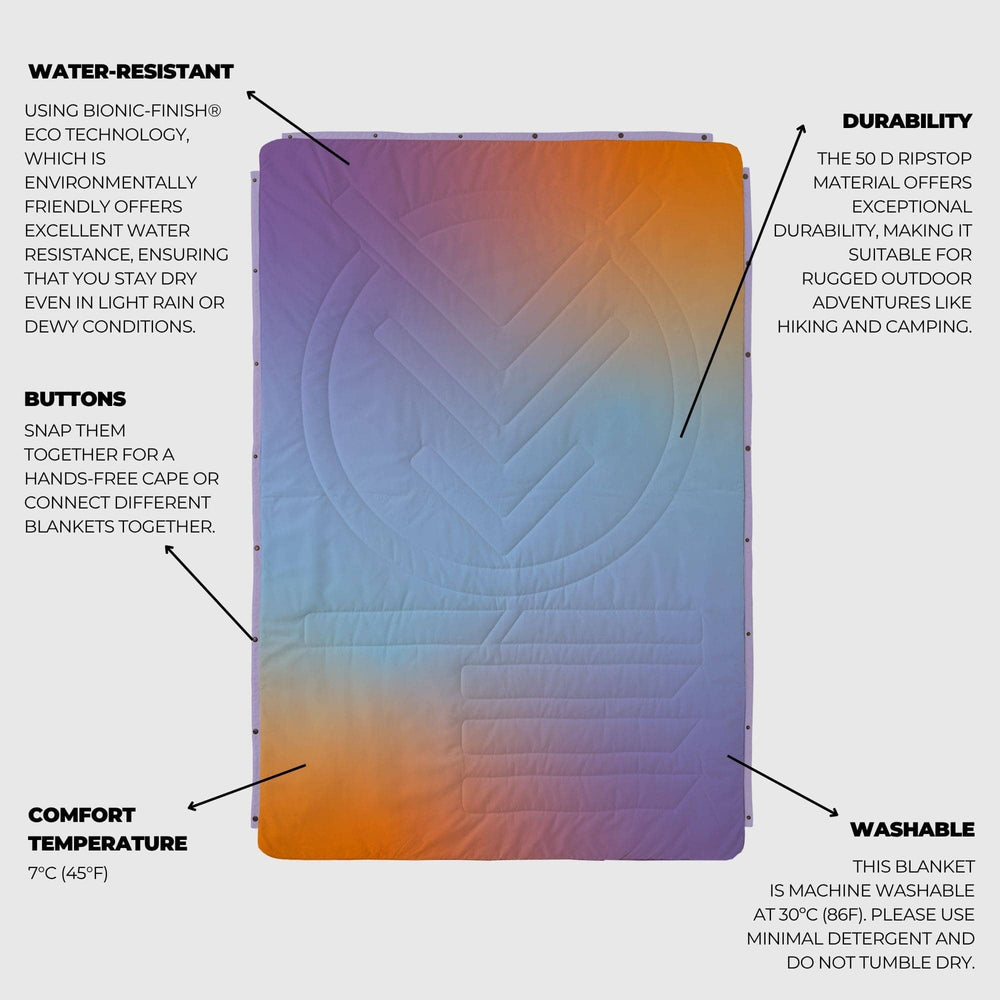 VOITED CloudTouch® Indoor/Outdoor Camping Blanket - Fuzzy Sunset