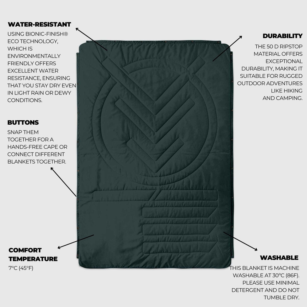 
Couverture de camping VOITED CloudTouch® intérieur/extérieur - Green Gabels
