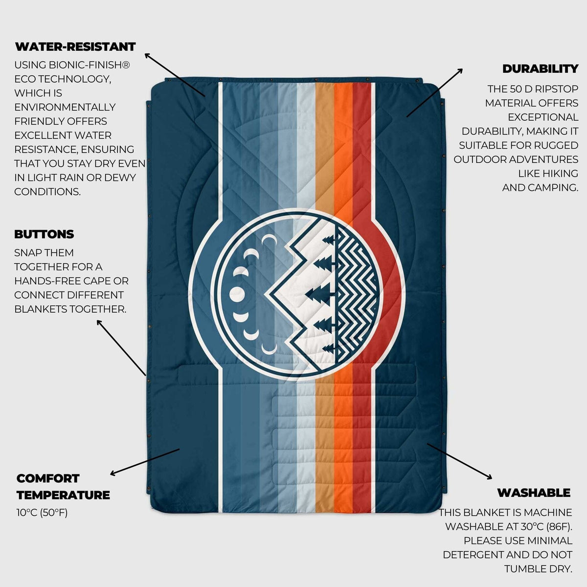 bionic finish eco schlafsack VOITED Multi-Functional Outdoor Fleece Blanket Pillow