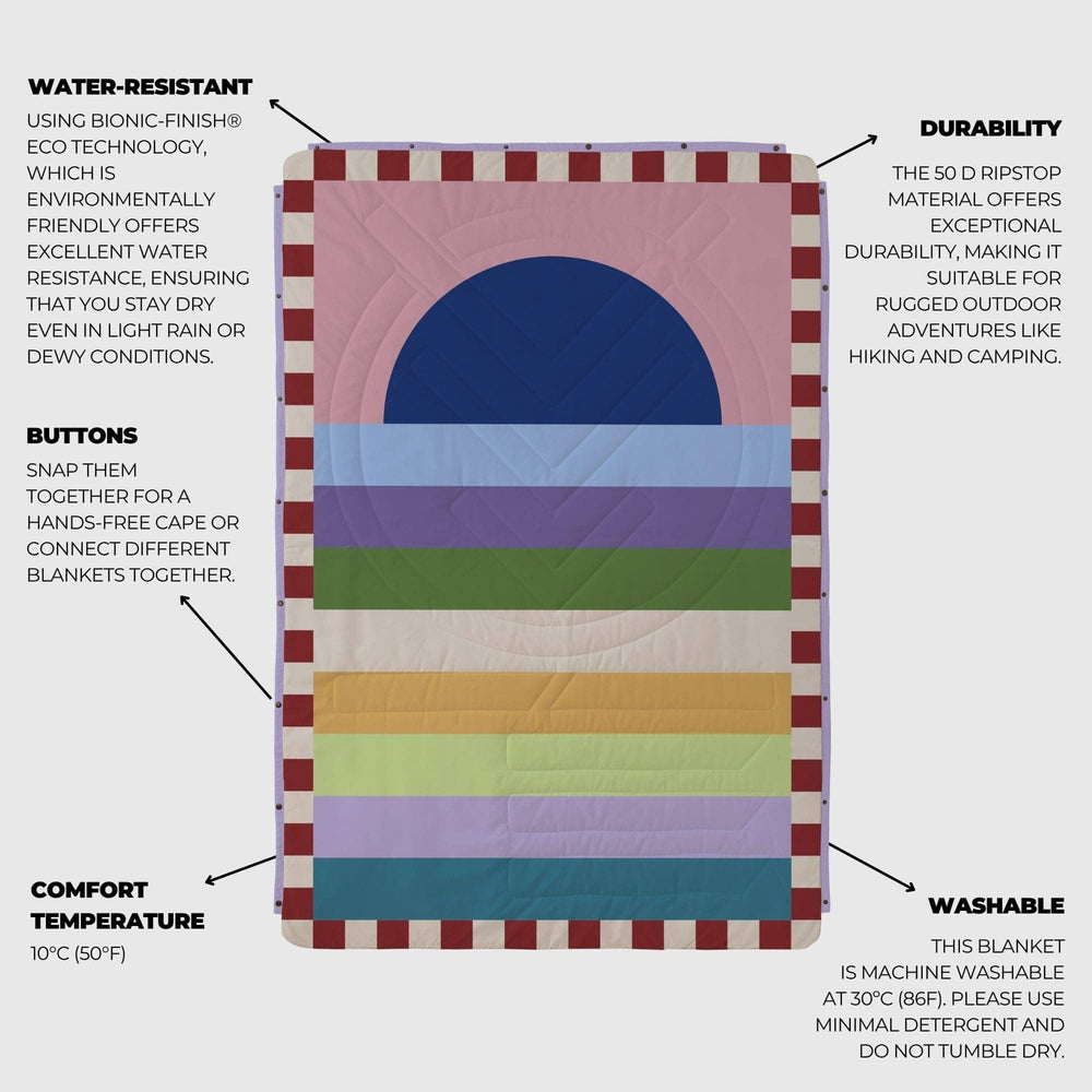 VOITED Fleece Outdoor Camping Blanket - Moon River