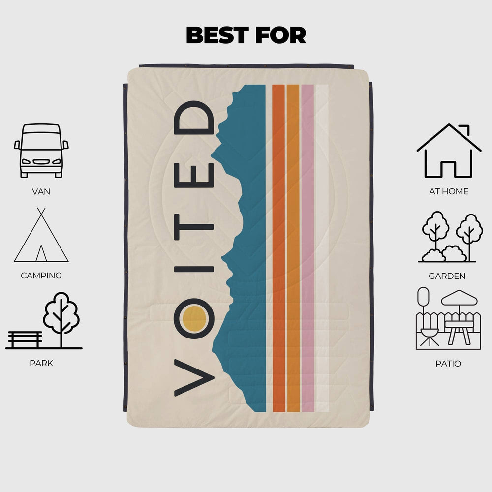 VOITED Fleece Outdoor Camping Blanket - Snowy Peak
