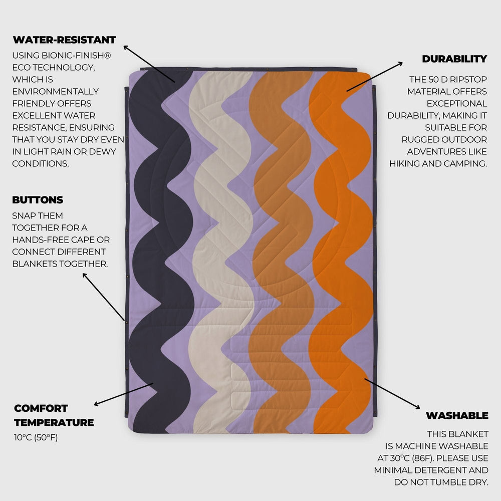 VOITED Mini Traveler Cream Indoor / Outdoor Camping Blanket - Tide