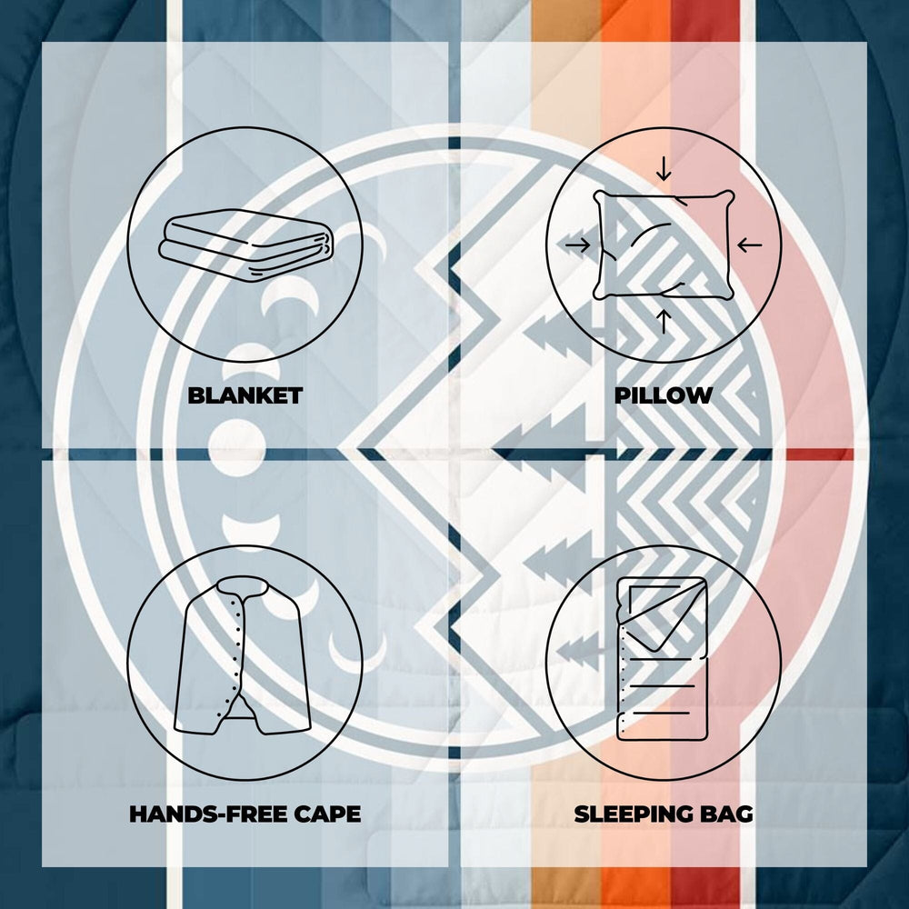 VOITED Mini Traveler Cream Indoor / Outdoor Camping Blanket - Camp Vibes Two