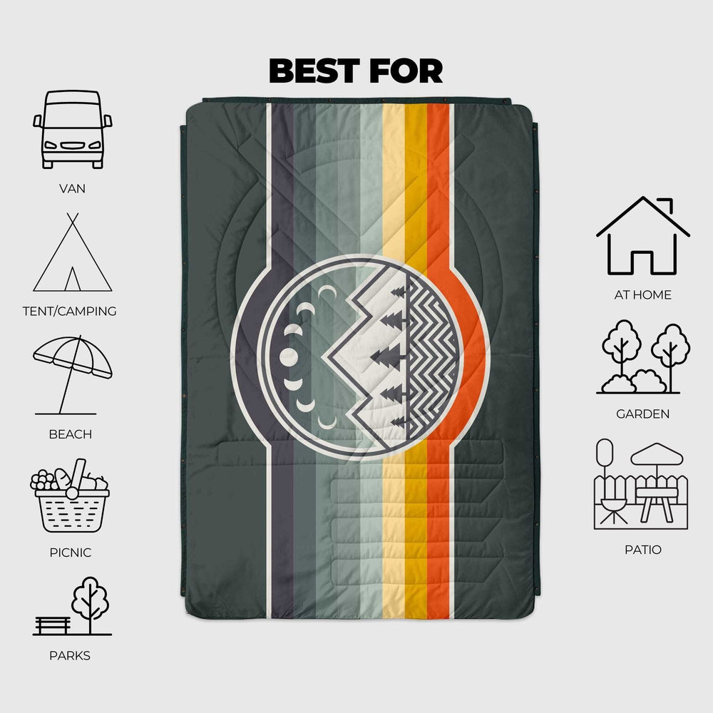 
VOITED Couverture de camping extérieure en Ripstop recyclé - Ambiance camping / Greengabel
