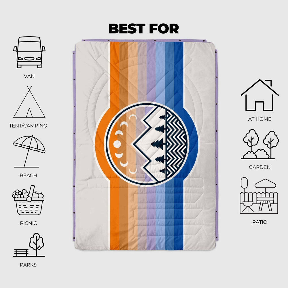 VOITED Recycled Ripstop Outdoor Camping Blanket - Camp Vibes Powder/Lavender
