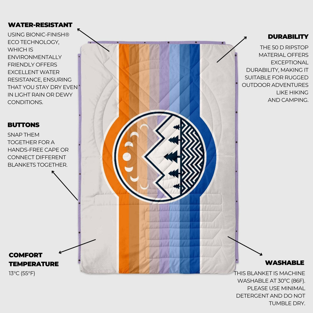 VOITED Recycled Ripstop Outdoor Camping Blanket - Camp Vibes Powder/Lavender
