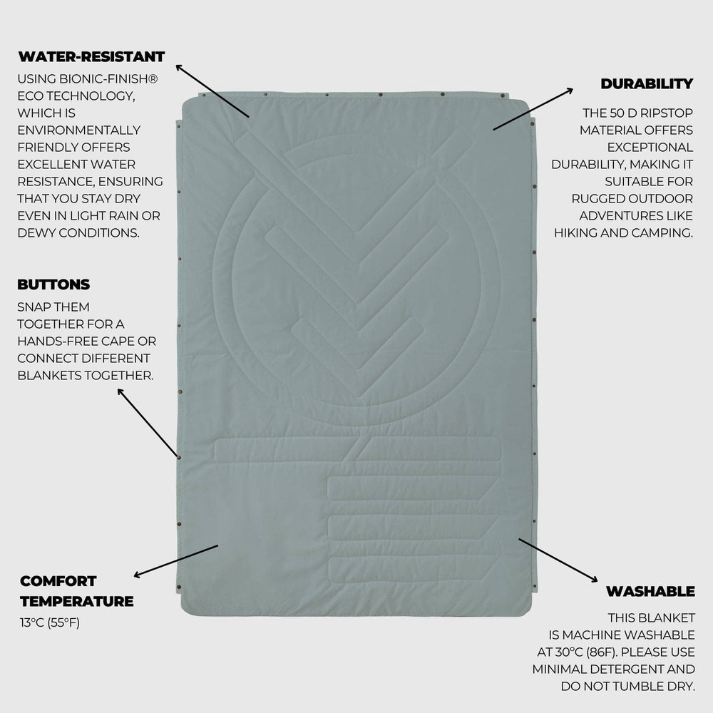 VOITED Recycled Ripstop Outdoor Camping Blanket - Eucalyptus Blankets VOITED 