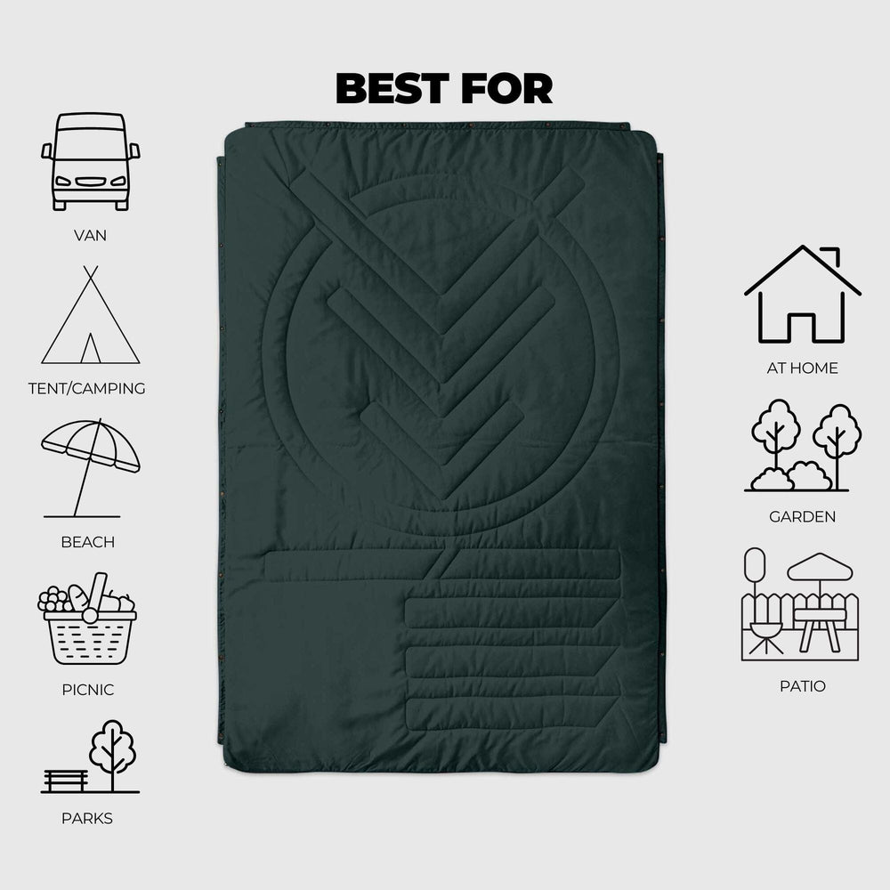 
VOITED Couverture de camping extérieure en Ripstop recyclé - Green Gabels / Dusty Sand

