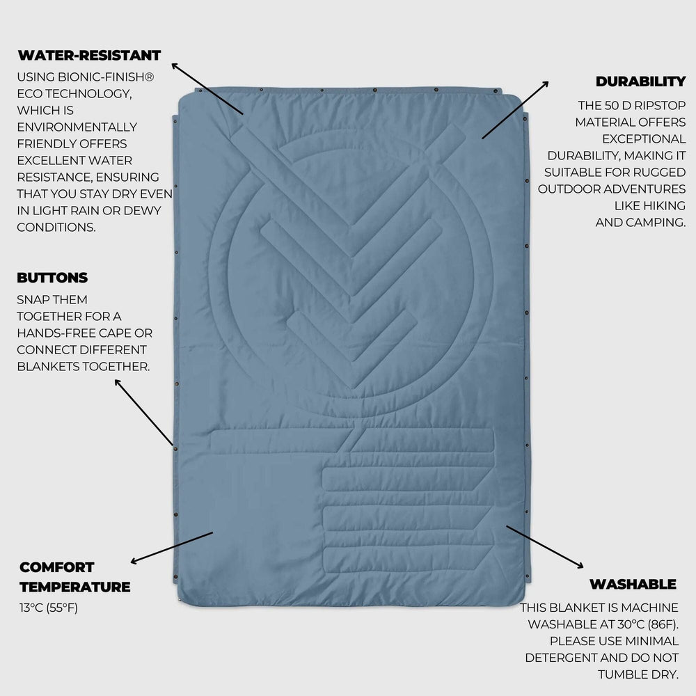 VOITED Recycled Ripstop Outdoor Camping Blanket - Mountain Spring/Sundial
