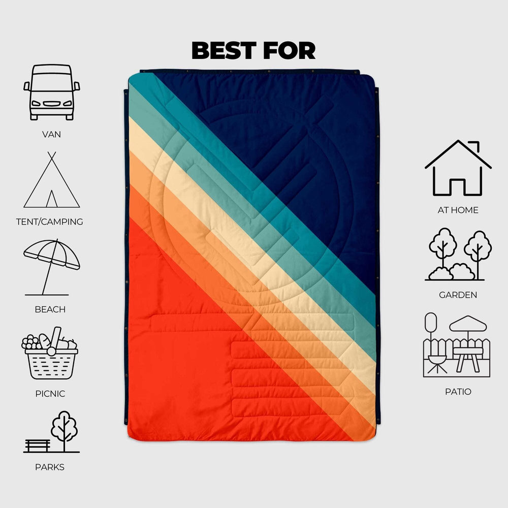
VOITED Couverture de camping extérieure en Ripstop recyclé - Arc-en-ciel
