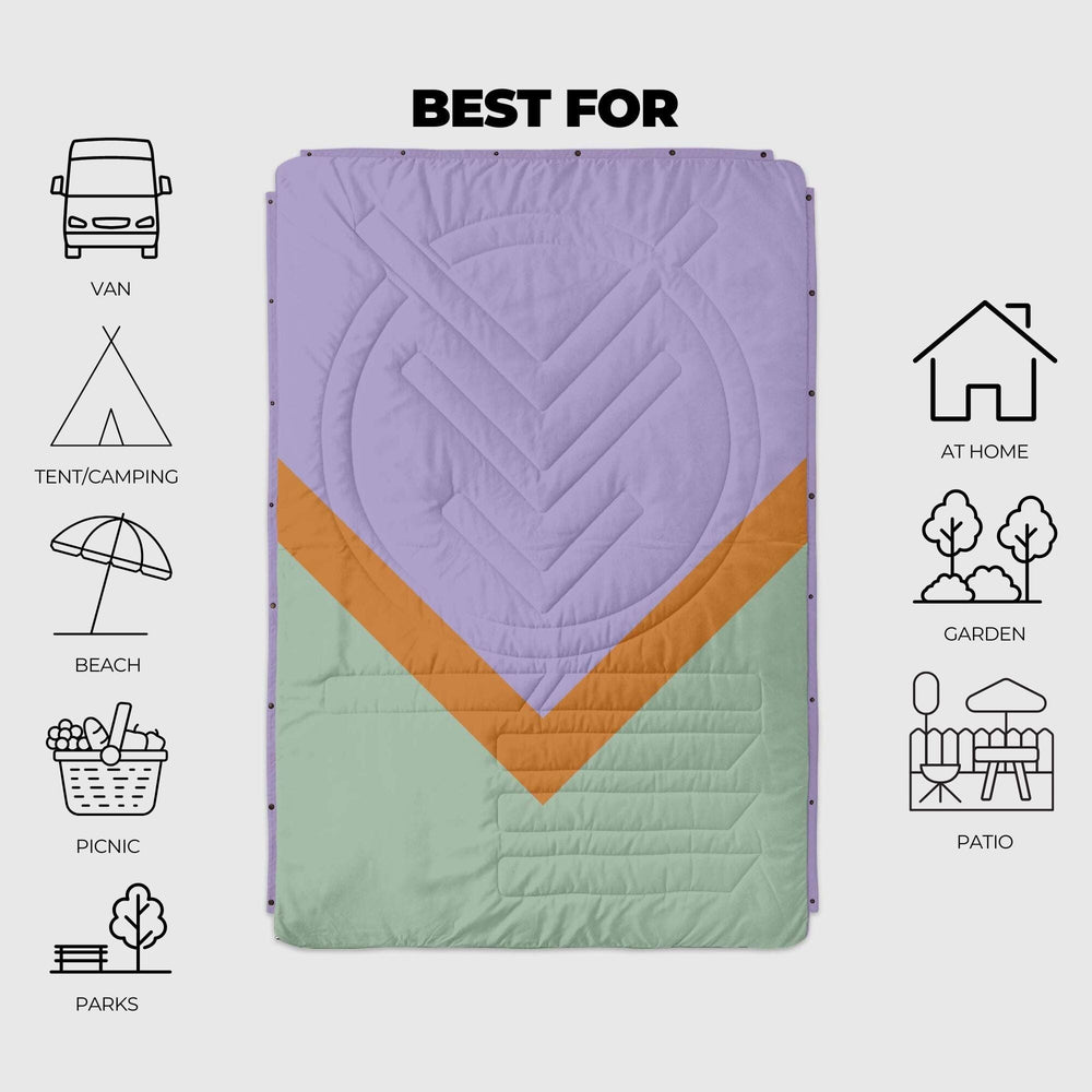 
VOITED Couverture de camping extérieure en Ripstop recyclé - Spring Break/Digital Lavender
