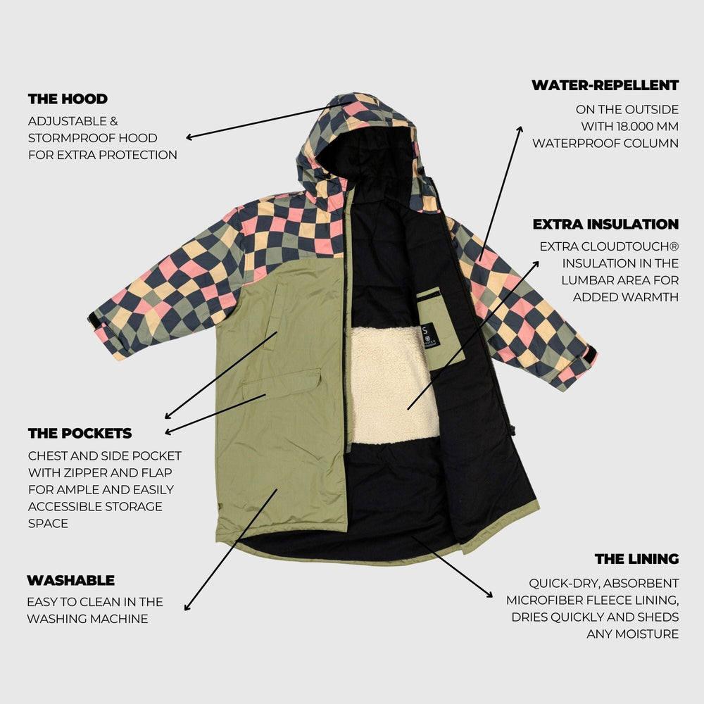 
VOITED 3e Édition Manteau de Changement Extérieur & Drycoat pour le Surf, le Camping, la Vie en Van & la Natation en Eau Libre - Wavecheck
