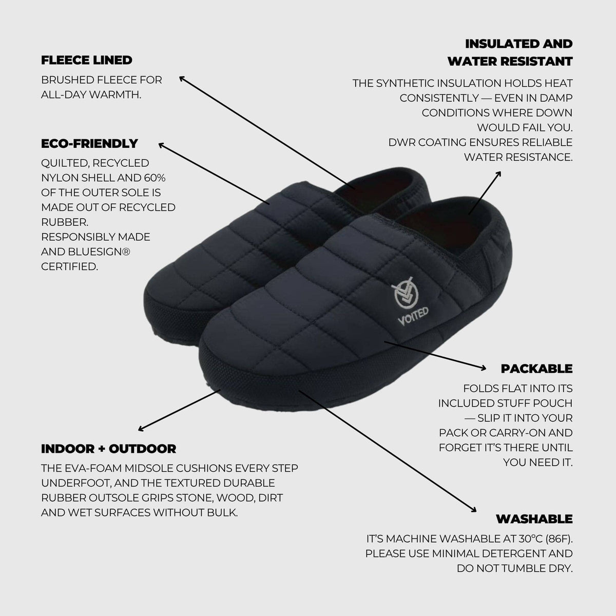 VOITED RidgeLoft SlipOn - Women's fit - Black Footwear VOITED 