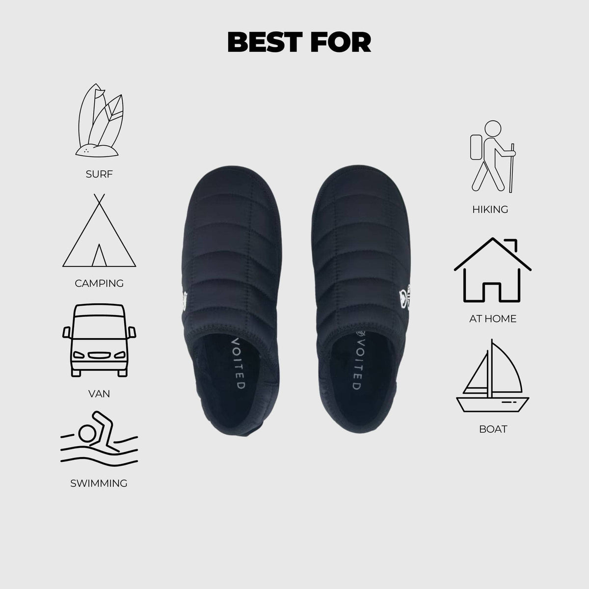 VOITED RidgeLoft SlipOn - Women's fit - Black Footwear VOITED 