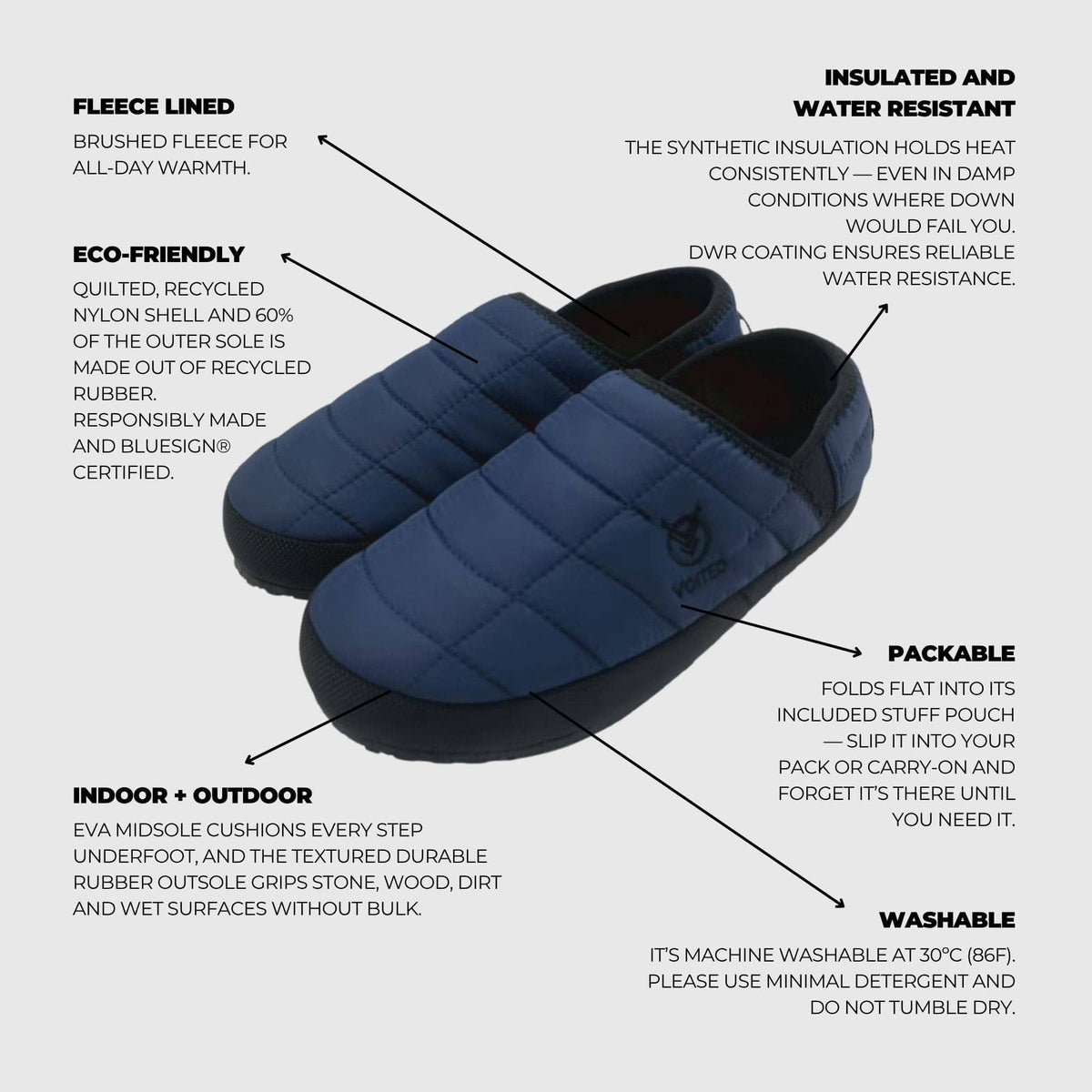 VOITED RidgeLoft SlipOn - Men's fit - Navy Footwear VOITED 