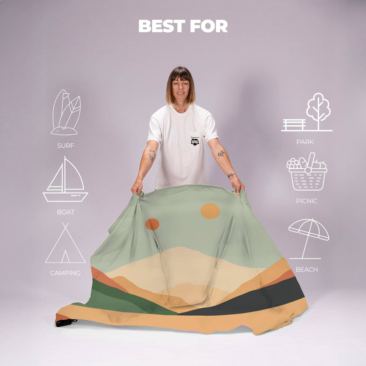 VOITED Sandfree Beach Sheet - Jasper Green Accessories VOITED 