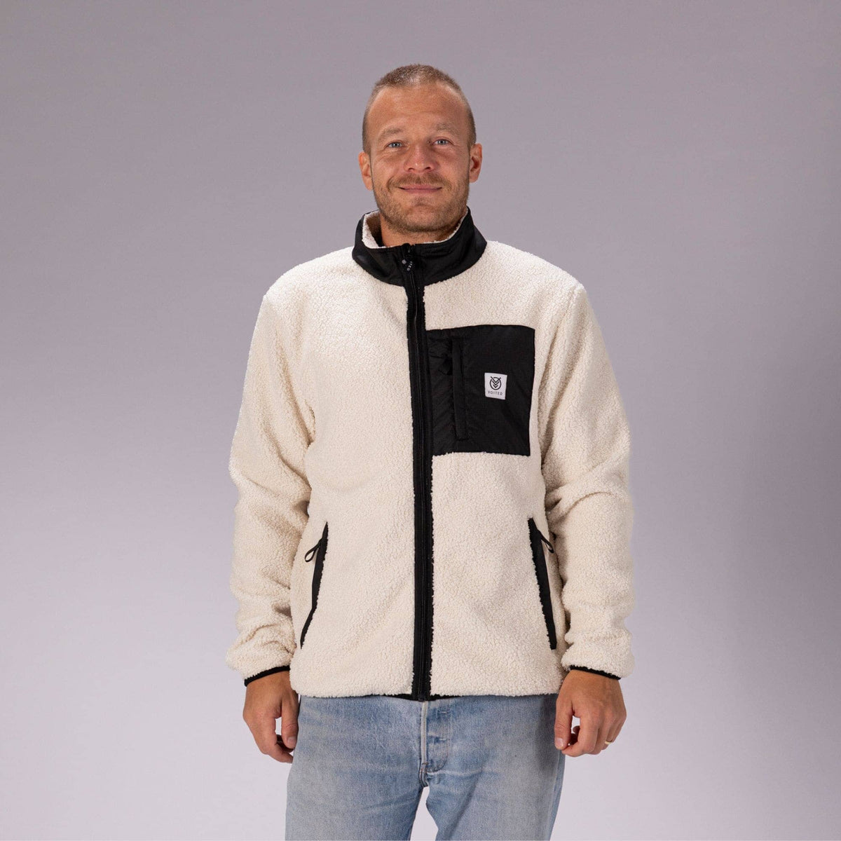 VOITED Sherpa Fleece Full Zip Warm, Recycled Adventure-Ready