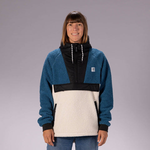 VOITED Sherpa Fleece Hoodie - Blue Steel