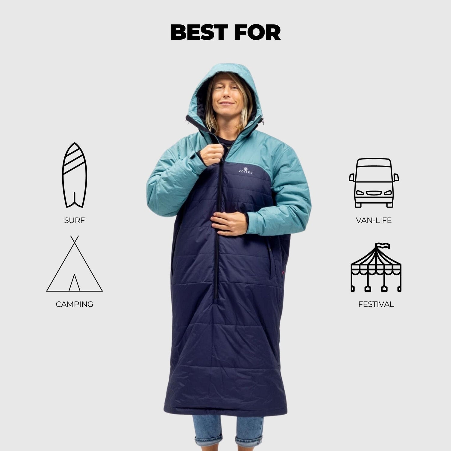 schlafsack voited VOITED Wearable Blanket Coat & Sleeping Bag in One